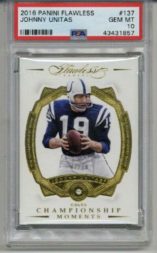 2016 PANINI FLAWLESS #137 JOHNNY UNITAS CARD LE 04/11 COLTS PSA 10