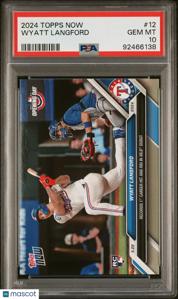 2024 Topps Now Wyatt Langford #12 PSA 10
