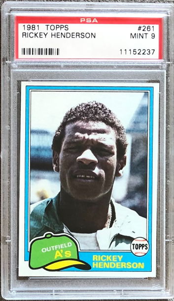 1981 Topps #261 Rickey Henderson PSA 9