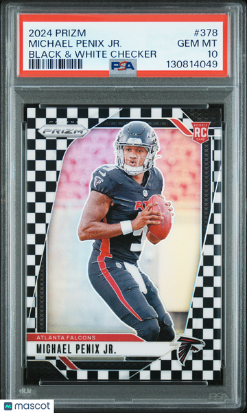 2024 Panini Prizm Michael Penix JR. #378 Black & White Checker Rookie RC PSA 10