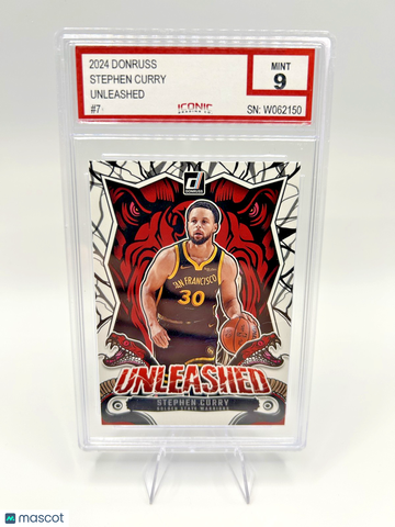 Graded 9 2024-25 Panini Donruss Stephen Curry #7 Base Insert Signed Warriors Basketball Card w062150