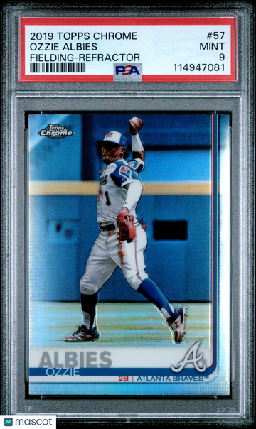 2019 Topps Chrome Ozzie Albies #57 Fielding Refractor PSA 9
