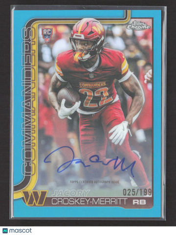 2025 Topps Chrome Jacory Croskey-Merritt #RA-JCM Blue /199 RC