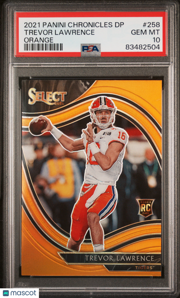 2021 Panini Chronicles Draft Picks Trevor Lawrence #258 Orange Rookie PSA 10