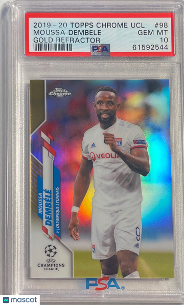 2019 Topps Chrome UEFA Champions League Moussa Dembele #98 Gold Refractor PSA 10