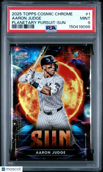 2025 Topps Chrome Cosmic Aaron Judge #PPS-1 Planetary Pursuit Sun PSA 9
