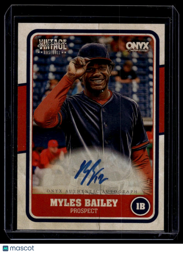 2025 Onyx Vintage Extended Myles Bailey #VAMYBA Autographs AU
