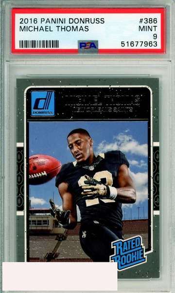 2016 PANINI DONRUSS MICHAEL THOMAS #386 ROOKIE NEW ORLEANS SAINTS PSA MINT 9