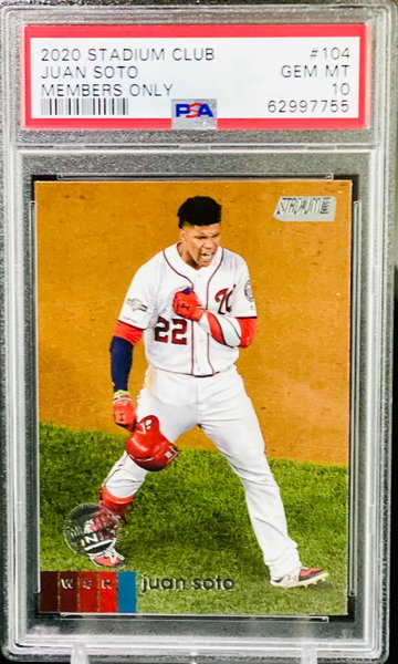 Juan Soto Stadium Club Members Only 1:28,000 Pack Odds PSA 10 POP 1