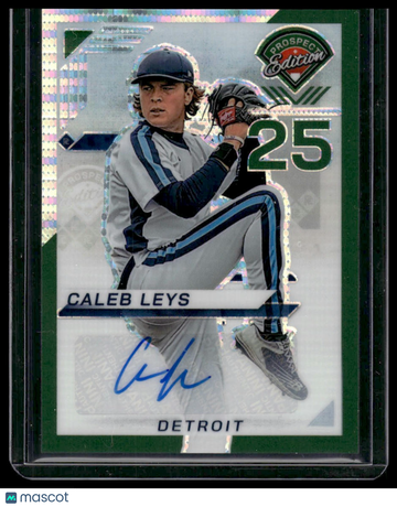 2025 Panini Prizm Prospect Edition Caleb Leys #83 Green Pulsar /25 Panini Authentic
