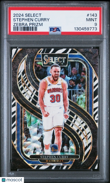 2024 Panini Select Stephen Curry #143 Zebra Prizm PSA 9