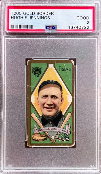 T205 Gold Border Hughie Jennings PSA 2