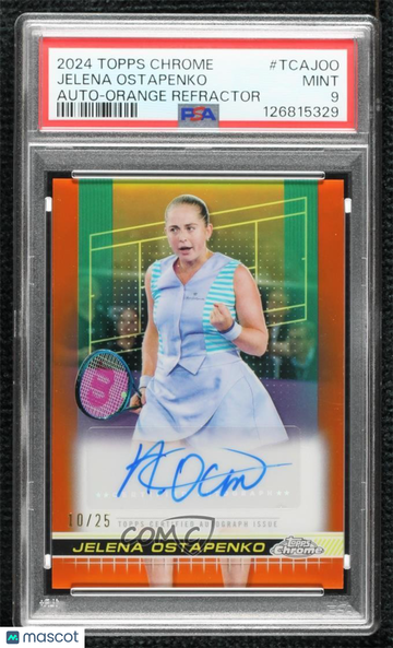 2024 Topps Chrome Jelena Ostapenko #TCA-JOO Orange Refractor /25 Rookie PSA 9