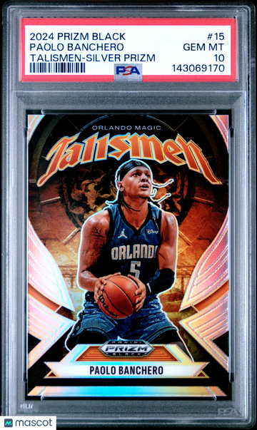 2024 Panini Prizm Black Talismen Paolo Banchero #15 Silver PSA 10