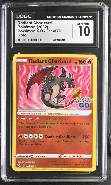 2022 Pokemon #011/078 Charizard Pokemon GO CGC 10