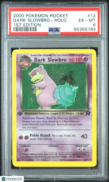 2000 Pokemon Rocket Dark Slowbro Holo 1st Edition PSA 6 #12