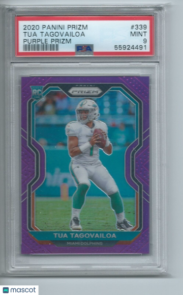 2020 Panini Prizm Tua Tagovailoa #339 Purple PSA 9