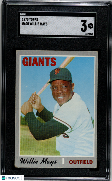 1970 Topps Willie Mays #600 SGC 3