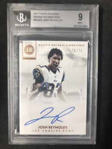 JOSH REYNOLDS 2017 Panini Encased #RNJRY Rookie Notable Signatures Auto BGS 9