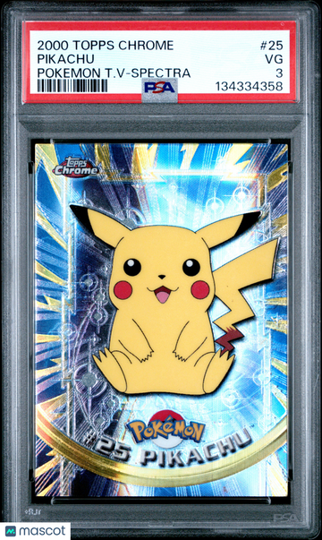 2000 Topps Chrome Pokemon T.V. Pikachu Pokemon T.V-Spectra PSA 3 #25