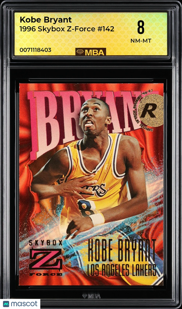 1996 Skybox Z-Force Kobe Bryant #142 MBA 8