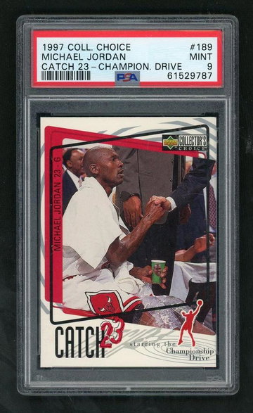 1997 Collector's Choice Catch 23 Championship Drive Michael Jordan #189 PSA 9