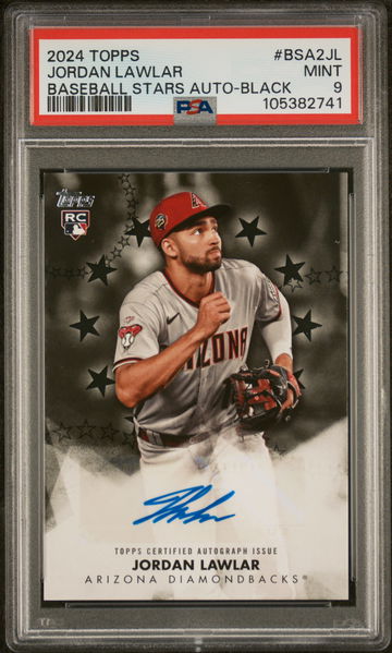2024 Topps Baseball Stars Auto Black Jordan Lawlar #BSA2JL RC /199 PSA 9