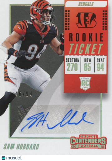 2018 Panini Contenders Sam Hubbard Rookie Panini Authentic