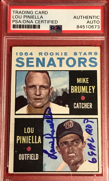 Lou Piniella RC Auto 1964 Senators PSA/DNA 