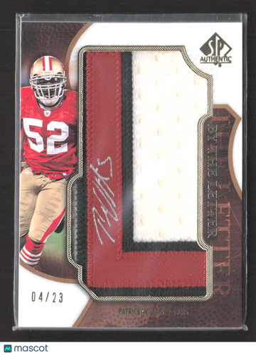 2008 Upper Deck SP Authentic By The Letter Patrick Willis #BL-PW /23 Manufactured Patch