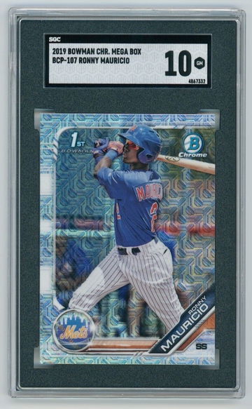 2019 Bowman Chrome RONNY MAURICIO Rookie RC Mega Box Refractor SGC 10 GEM MINT