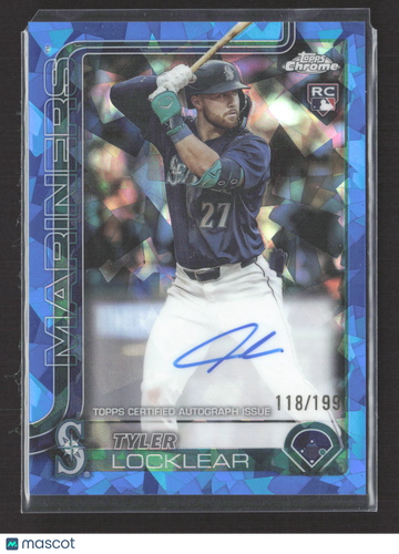 2025 Topps Chrome Tyler Locklear #RA-TL Blue Sapphire 118/199 RC Auto