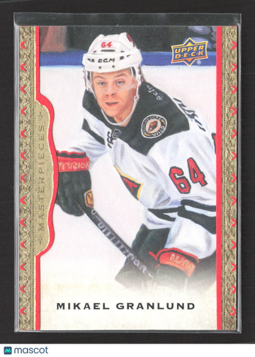 2015 Upper Deck Masterpieces Mikael Granlund #86 Red Framed Cloth 008/100 Red Framed Cloth