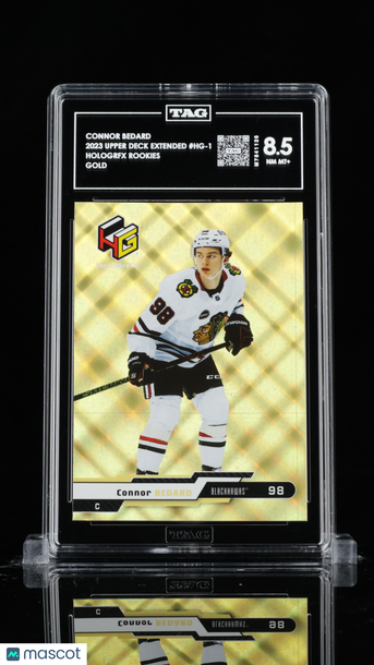 2023 Upper Deck Extended HoloGrFx Rookies Connor Bedard #HG-1 Gold Rookie TAG 8.5