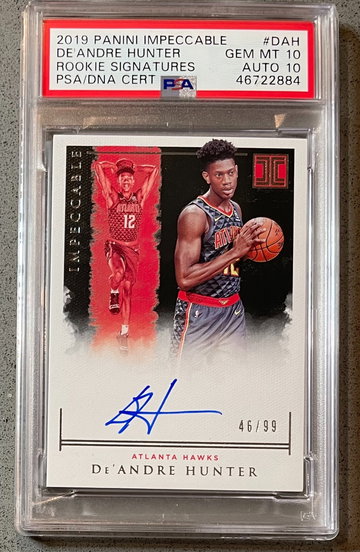 2019-20 Impeccable De’Andre Hunter /99 Auto PSA 10