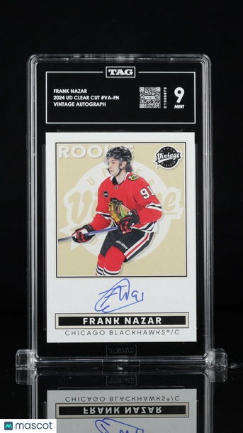 2024 Upper Deck Clear Cut Vintage Frank Nazar #VA-FN Autograph Rookie TAG 9