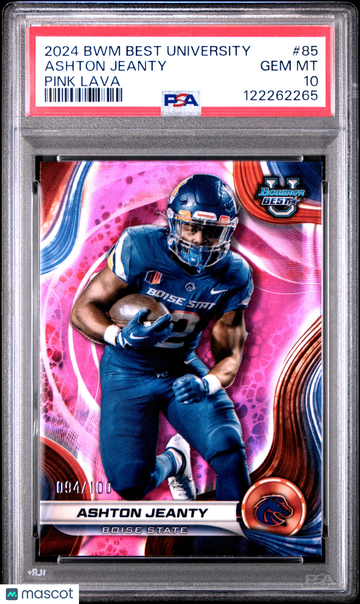 2024 Bowman Best University Ashton Jeanty #85 Pink Lava /100 PSA 10
