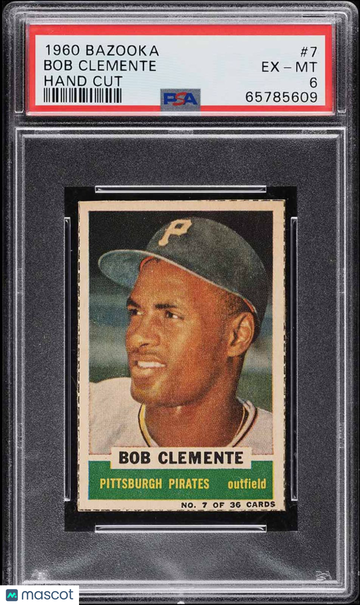 1960 BAZOOKA Roberto Clemente #7 HAND CUT PSA 6