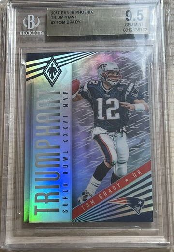 2017 Panini Phoenix Triumphant #2 Tom Brady Base BGS 9.5 GEM Mint Prizm
