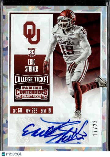 2016 Panini Contenders Draft Picks Eric Striker #228 Cracked Ice /23 RC