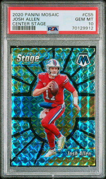 2020 Panini Mosaic Josh Allen Center Stage Prizm Insert PSA 10 Gem Mint Bills SP