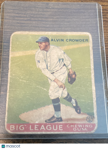 1933 Goudey Big League Chewing Gum Alvin Crowder #95