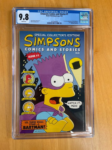 Simpsons Comics and Stories #1 CGC 9.8. 1st Simpsons comic