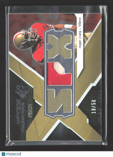 2008 Upper Deck SPx Winning Materials Roger Craig #WM-RC /50 Patch