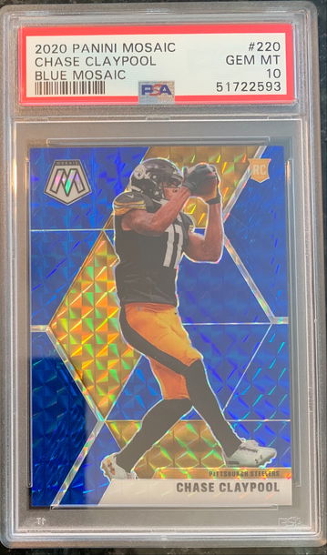 2020 Panini Mosaic Chase Claypool RC Blue Mosaic PSA 10 #220