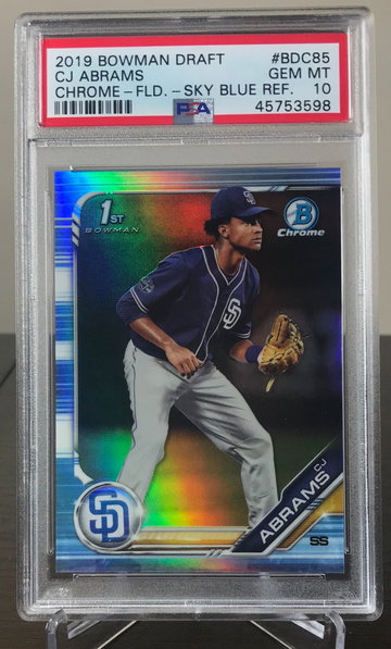 C.J. Abrams Sky Blue Refractor 2019 Bowman Draft 