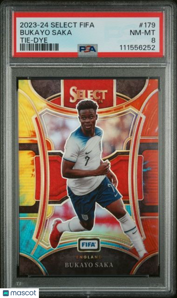 2023-24 Panini Select FIFA Bukayo Saka #179 Tie Dye PSA 8