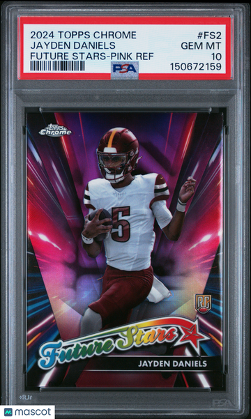 2024 Topps Chrome Jayden Daniels #FS2 Future Stars Pink Refractor Parallel/Variety Rookie Insert PSA 10
