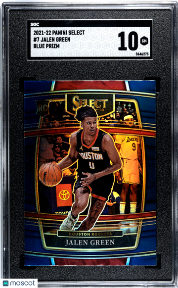 2021-22 Panini Select Jalen Green #7 Blue Prizm SGC 10
