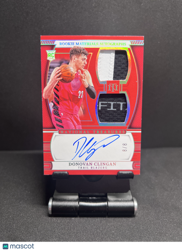 2024 NATIONAL TREASURES DONOVAN CLINGAN ROOKIE PATCH AUTO RED /8 RPA RC